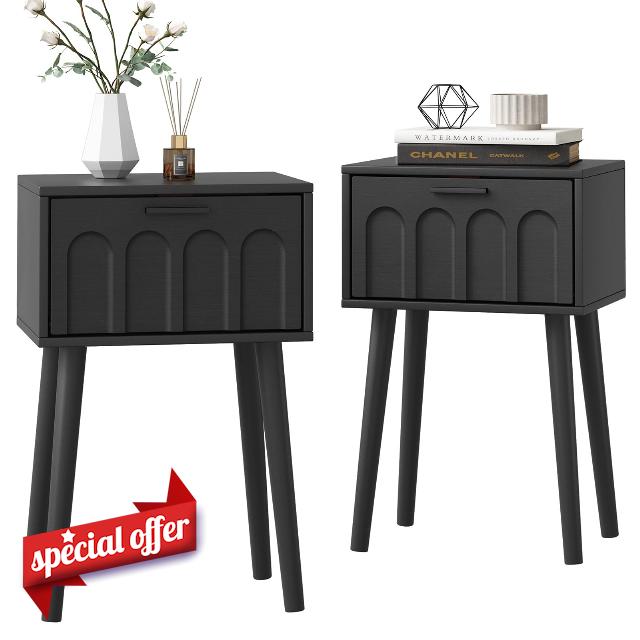 LAATOOREE Nightstand Set of 2