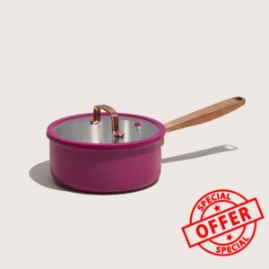 CAROTE 2QT Fully-Clad 3-Ply Stainless Steel Sauce Pan with Lid Small Kitchen Pot