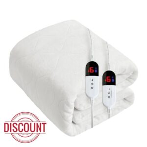 Queen Size Heated Mattress Pad with Dual Control - Quilted Coral Fleece Electric Mattress Pad Cover - Auto Shut Off Bed Warmer with Deep Pocket