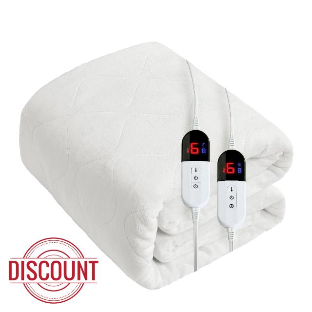 Queen Size Heated Mattress Pad with Dual Control - Quilted Coral Fleece Electric Mattress Pad Cover - Auto Shut Off Bed Warmer with Deep Pocket