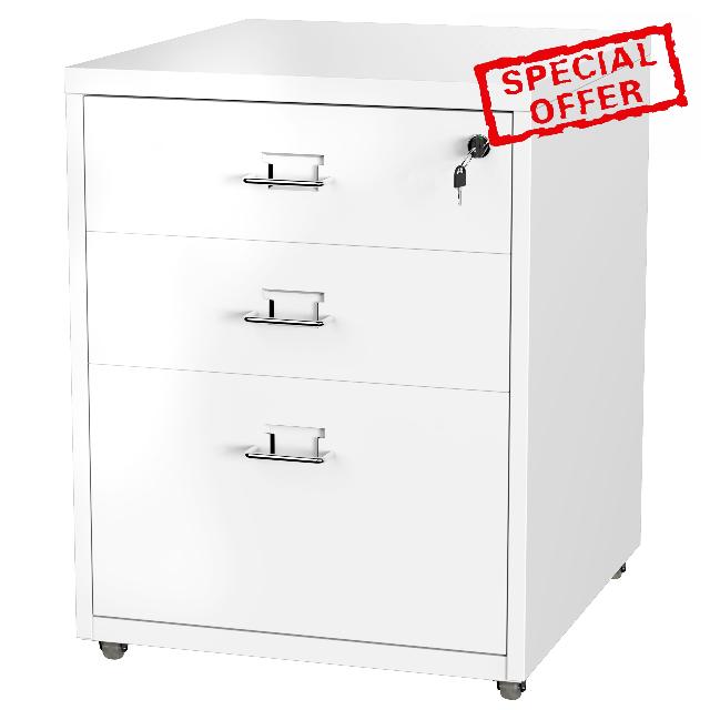 3 Drawer Mobile Cabinet with Lock