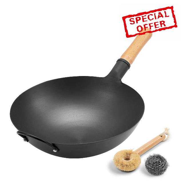 WANGYUANJI Iron Wok 13.4-Inch