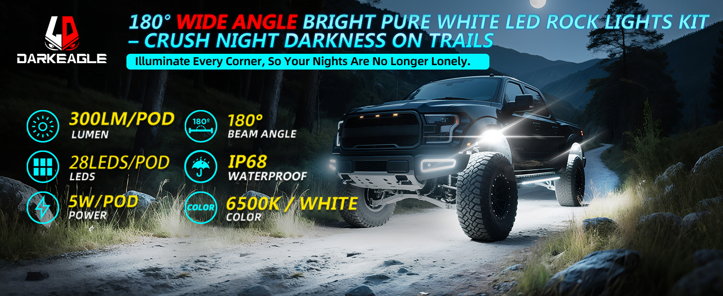 White LED Rock Lights