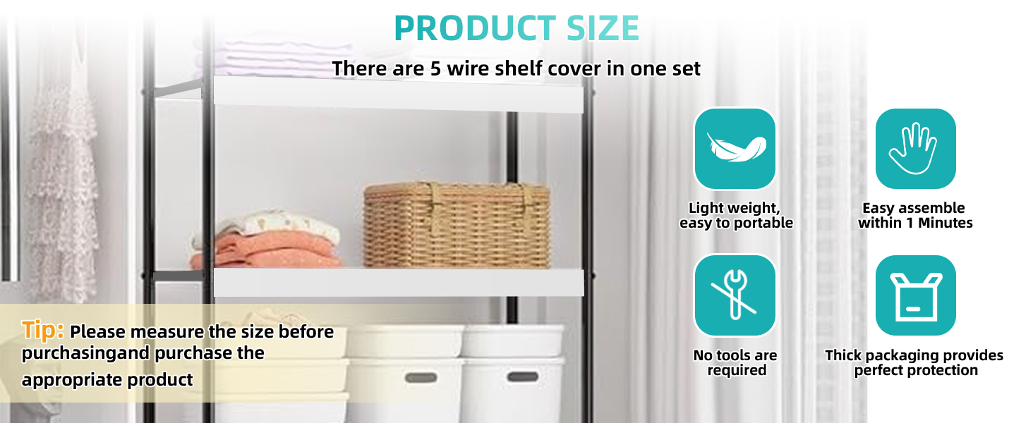 wire shelf cover 5 pcs