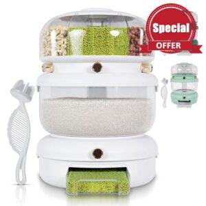 Airtight Rice Container Dispenser- Rotating Rice Dispenser with Strainer