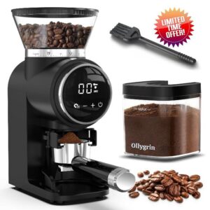 Ollygrin Conical Burr Coffee Grinder Electric