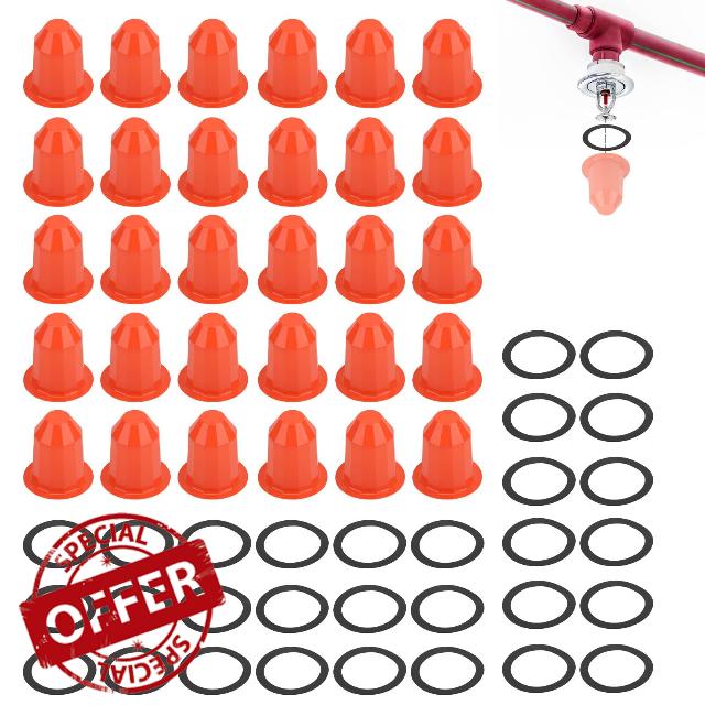 30 Pcs Fire Sprinkler Covers with Magnet Orange Fits for ceilings Concealed sprinkler head guards and head paint guards -Upgrade your fire safety equipment