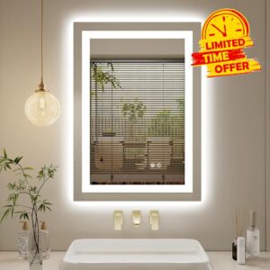LED Bathroom Mirror 20"x28" Inch Lighted Bathroom Vanity Mirror with Lights