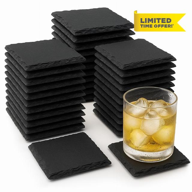 Slate Drink Coasters 72 Pack