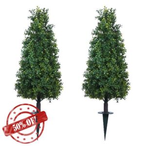 3FT Artificial Boxwood Topiary Balls Trees with Ground Spike
