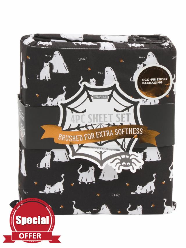 Envogue Halloween Ghost Cat & Ghost Sheet Set