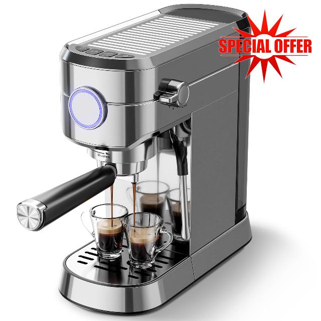 Crzoe Espresso Machine with Milk Frother