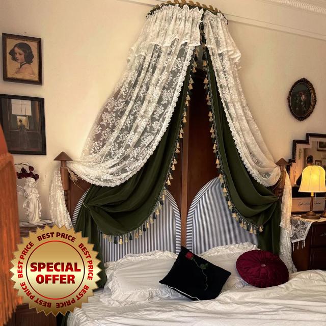 Middle Ancient Style Girl Bed Curtain Princess Crown Bed Canopy for Girls Bed Room Beauty Bed Headboard Decoration