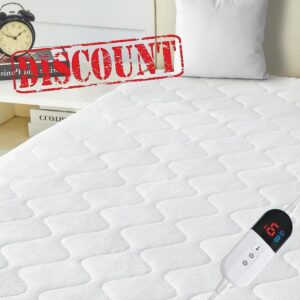 Full Size Heated Mattress Pad - Coral Fleece Electric Mattress Pad Cover - Auto Shut Off Bed Warmer with Deep Pocket