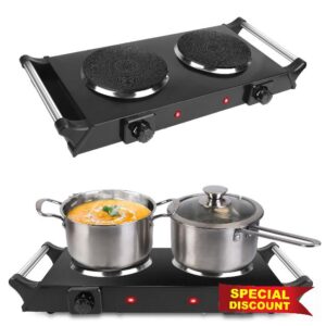 Moclever Portable Electric Stove – Double Burner Hot Plate with 5 Temperature Settings