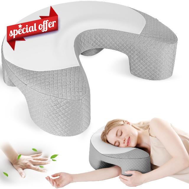 EUHAMS Side Sleeper Pillow - Ergonomic Memory Foam Shoulder Pillow with Arm Holes for Neck