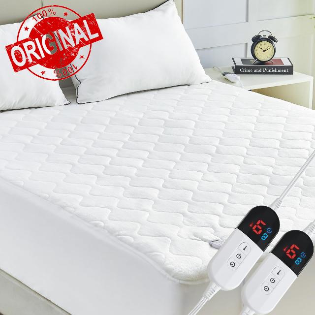 Queen Size Heated Mattress Pad - Coral Fleece Electric Mattress Pad Cover with Dual Control - Auto Shut Off Bed Warmer with Deep Pocket