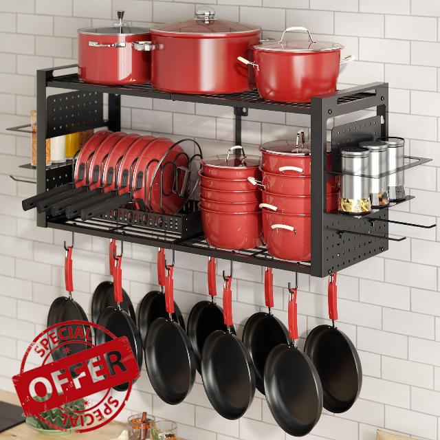31 Inch Pot Rack Wall Mounted