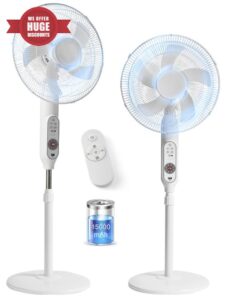 Rechargeable Floor Standing Fan - 16" Oscillating Pedestal Fan with Remote