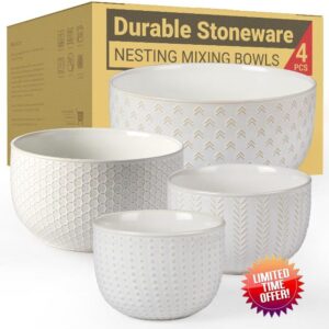 Lareina Ceramic Large Mixing Bowls Set of 4