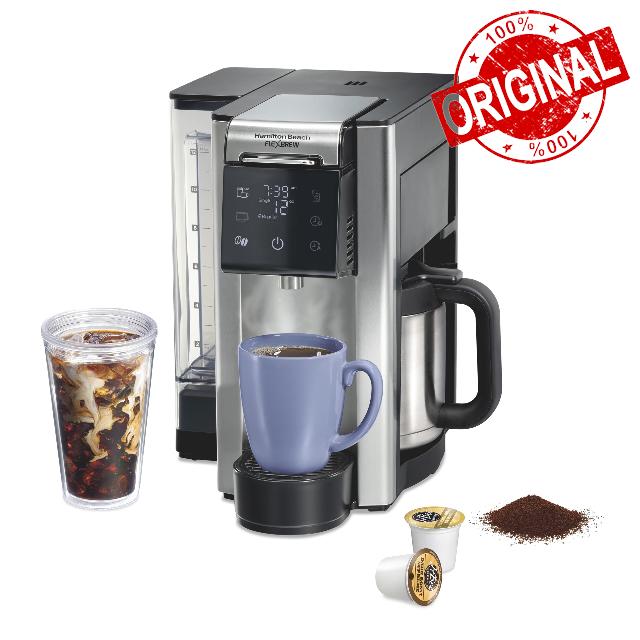 Hamilton Beach FlexBrew Advanced 5-in-1 Thermal Programmable 12 Cup Drip and Single Serve Hot & Iced Coffee Maker