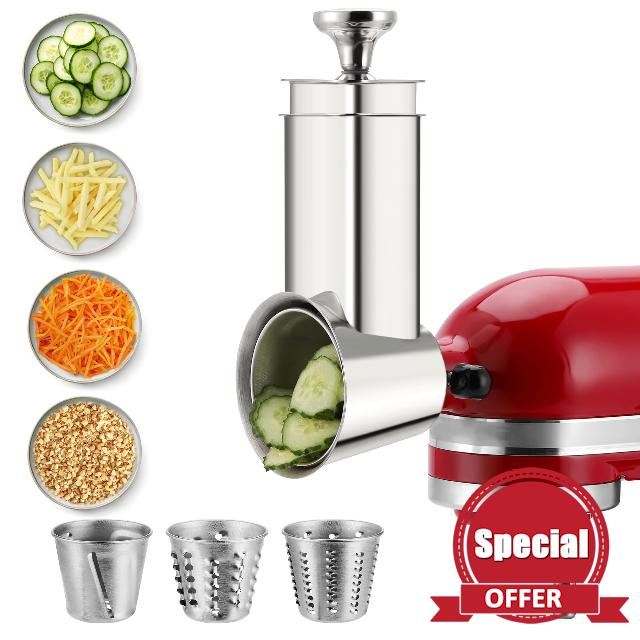 Stainless Steel Slicer Shredder Attachment for Kitchenaid Mixers