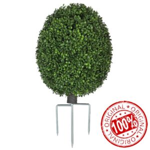 QIANYUN 26 Inch Artificial Boxwood Topiary Shrubs