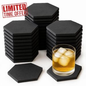 72 Pack Slate Drink Coasters Set