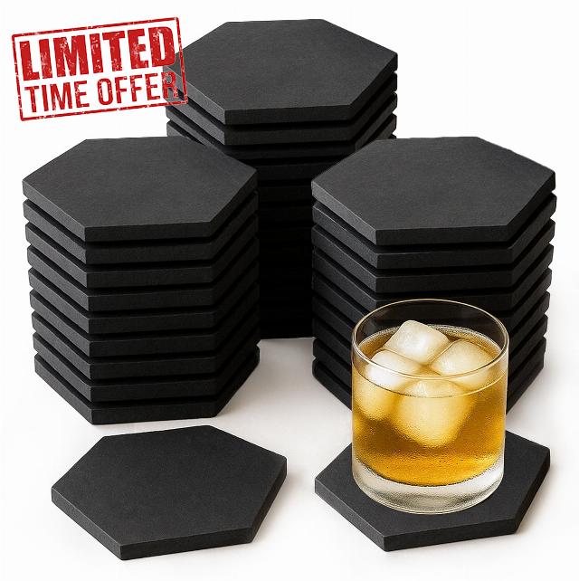 72 Pack Slate Drink Coasters Set