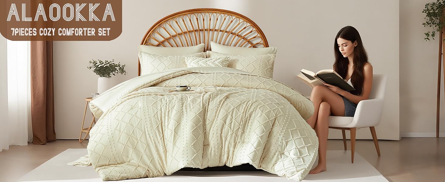 beige king comforter set