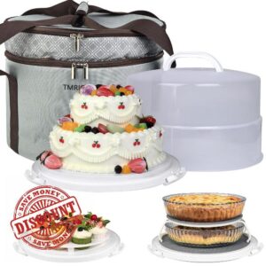 12 Inch Cake carrier Container with Lid and Handles Includes Insulated Bag for Safe Transportation of Buttercream Doesn't Melt Easy for Cakes