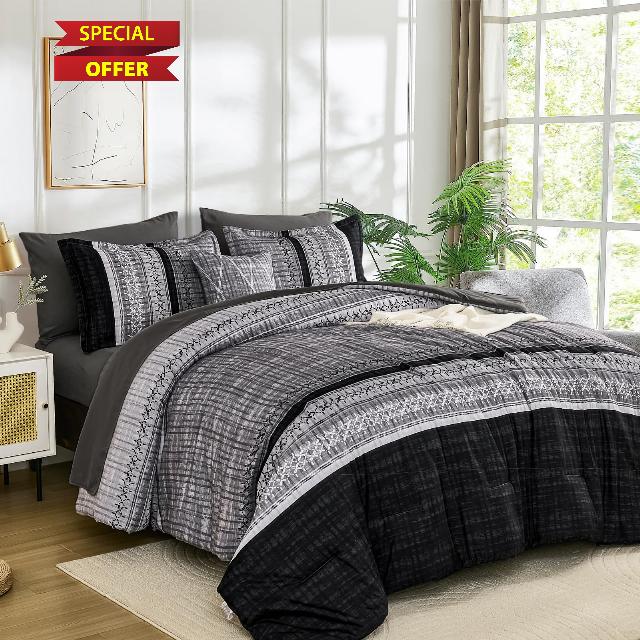 Dintszyayue Black Comforter Set King Size
