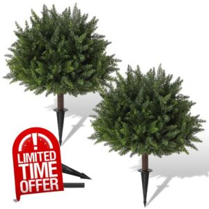 2 Pack Artificial Cedar Topiary