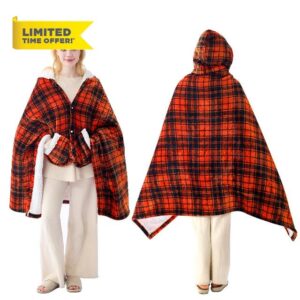 Electric Blanket Wearable Heated Shawl with Hood & Pockets – 6 Heat Settings