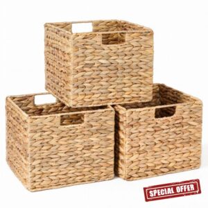 12X12X10in Water Hyacinth Storage Baskets