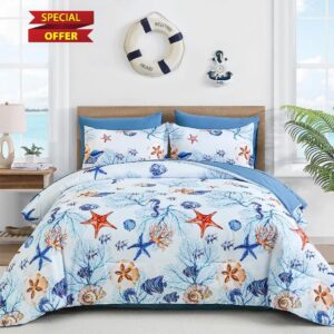 WONGS BEDDING Coastal Queen Comforter Set