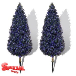 3.3 FT Artificial Topiary Lavender Cedar Trees Outdoor