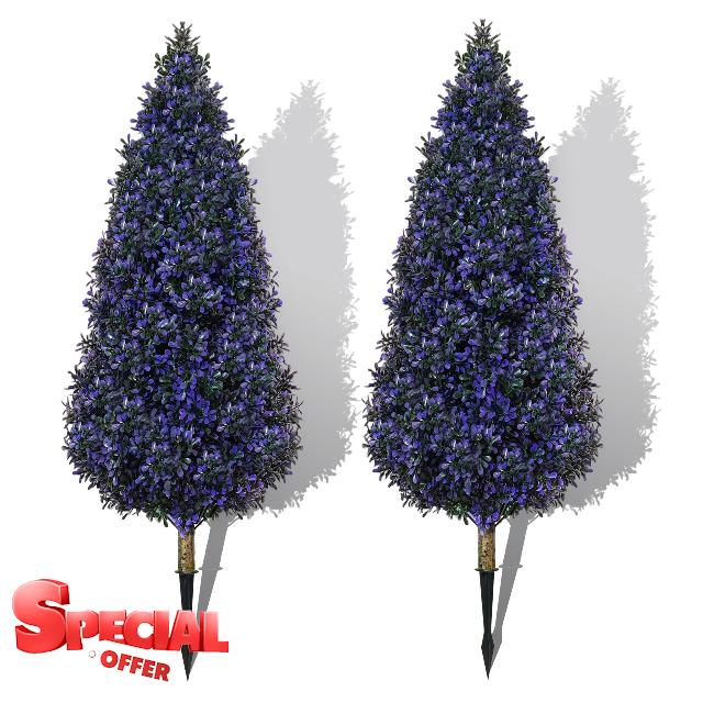 3.3 FT Artificial Topiary Lavender Cedar Trees Outdoor