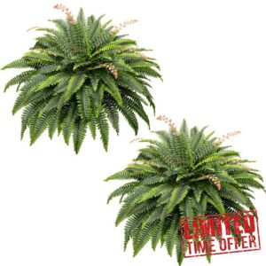 CQURE 50" Large Fake Fern Artificial Ferns for Outdoors