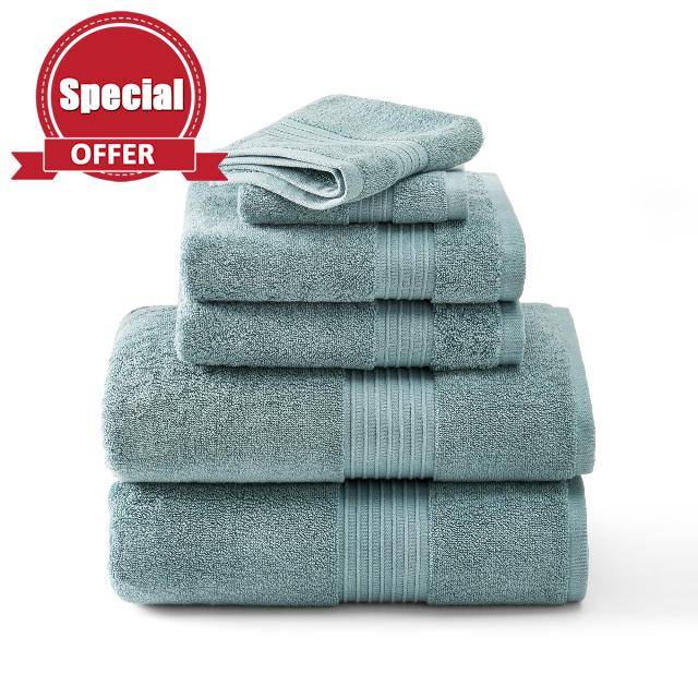 TOWN & COUNTRY EVERYDAY 6-Piece Assorted Solid Dobby Border Set