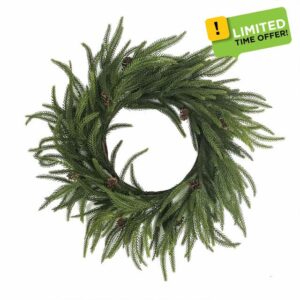 2pcs 21inch Norfolk Pine Christmas Wreath - Artificial Cypress Garland