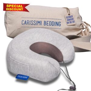 Travel Pillow with Bag – Compact Memory Foam Neck Pillow for Airplane