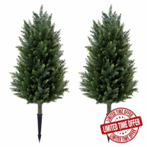2 Packs of Fake Cypress Plants