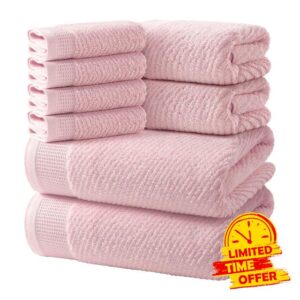 REDKISS Luxury 8-Piece Pink Towel Set