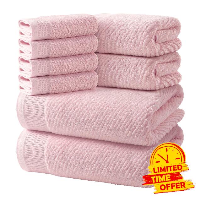 REDKISS Luxury 8-Piece Pink Towel Set