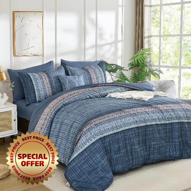 Dintszyayue Blue Comforter Set Queen Size