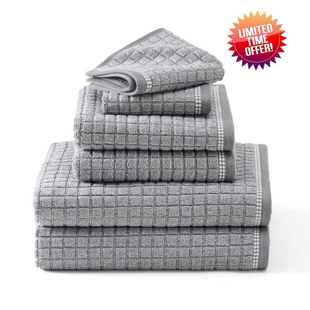 TOWN & COUNTRY EVERYDAY 6-Piece Textured Windowpane Set