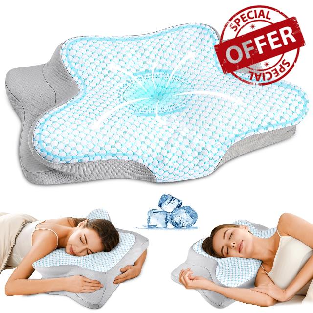 Cervical Pillow for Neck Pain Relief - Ergonomic Pillow for Sleeping Side Sleeper Pillow for Adults
