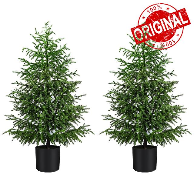 2Pack 4FT Artificial Topiary Trees for Outdoor Front Porch Décor