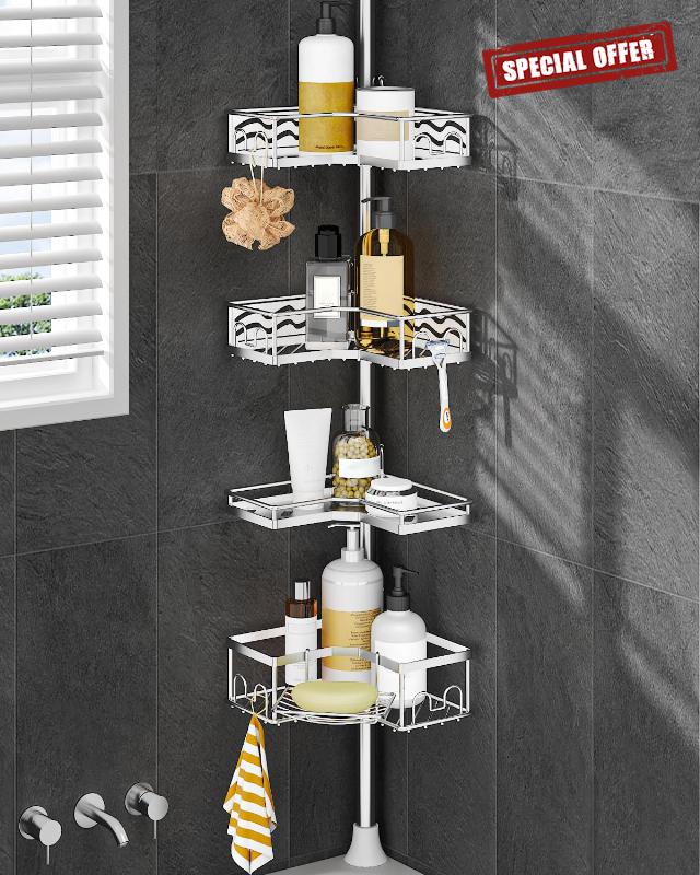 ALLZONE Corner Shower Caddy Tension Pole